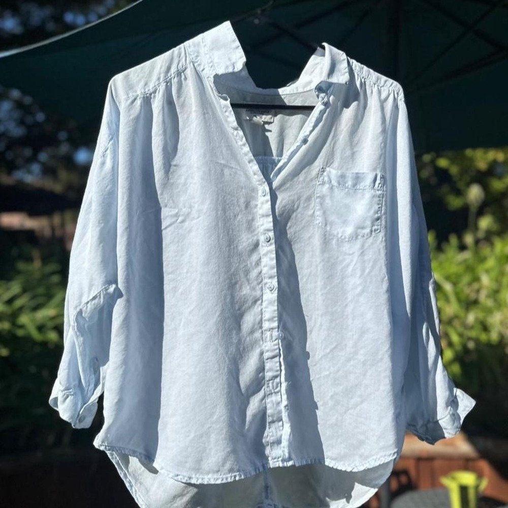 American Eagle Sheer Light Blue Button Up